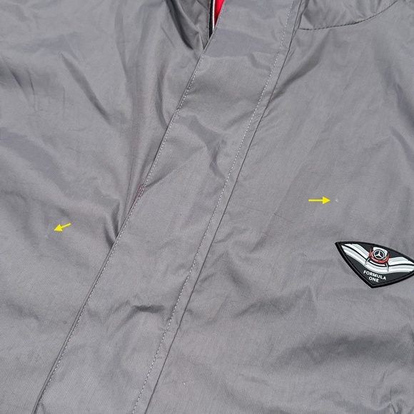 Vintage Mercedes Benz Formula 1 F1 Racing Gray Windbreaker Jacket Mens XL - Picture 6 of 16